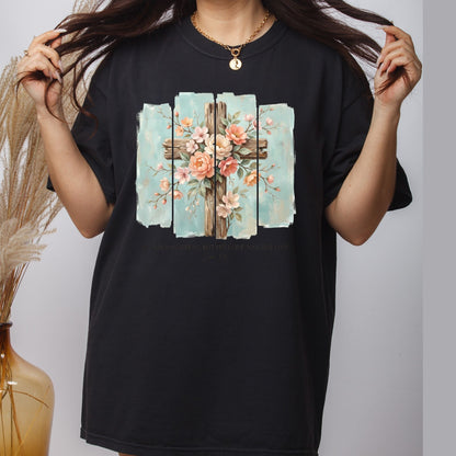 Floral Cross Christian DTF Transfer Ready to Press