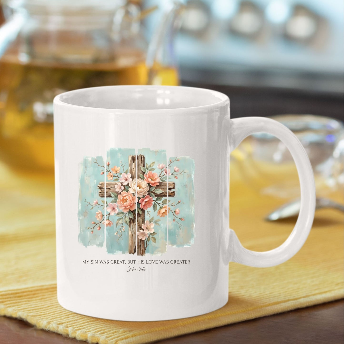 Floral Cross Christian DTF Transfer Ready to Press