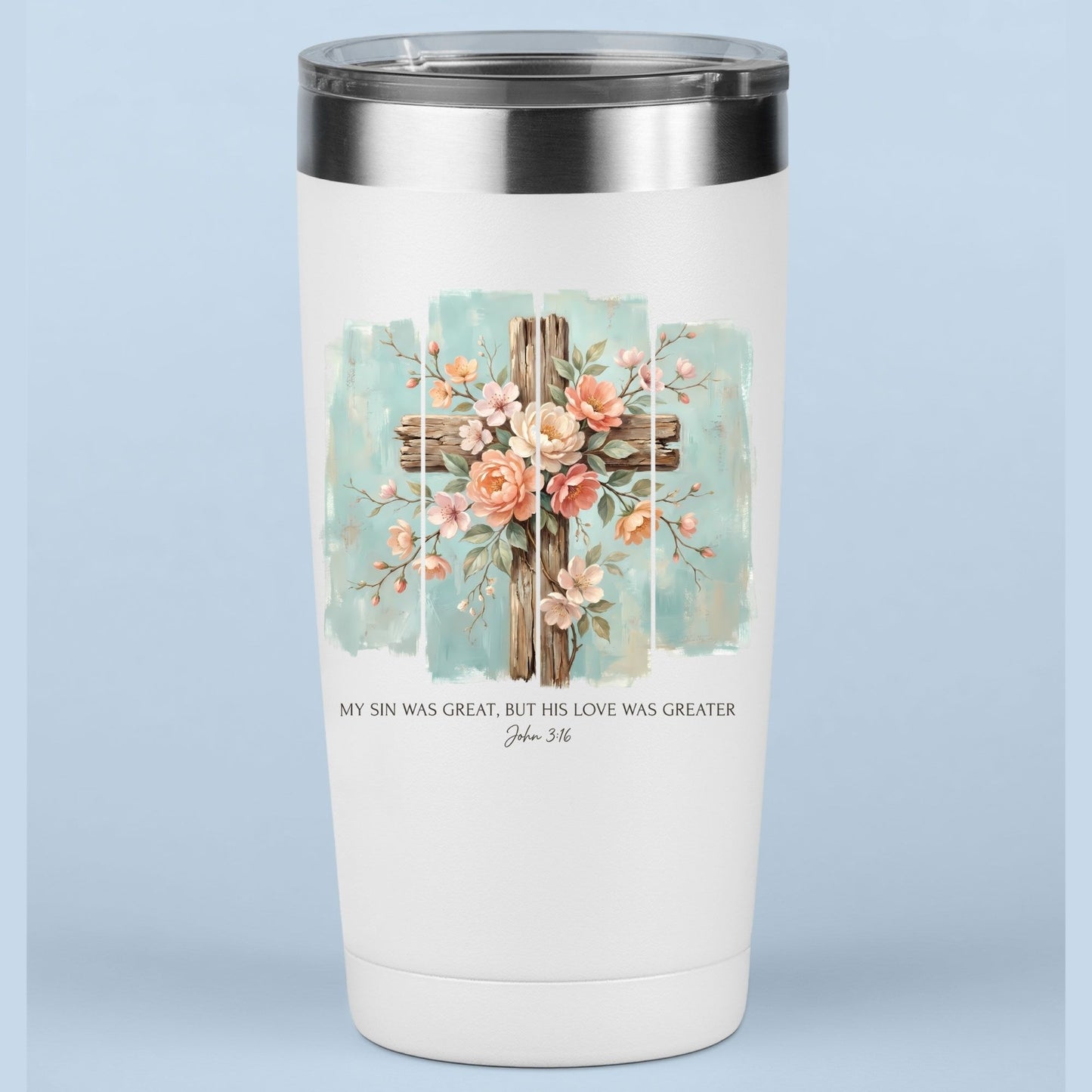Floral Cross Christian DTF Transfer Ready to Press