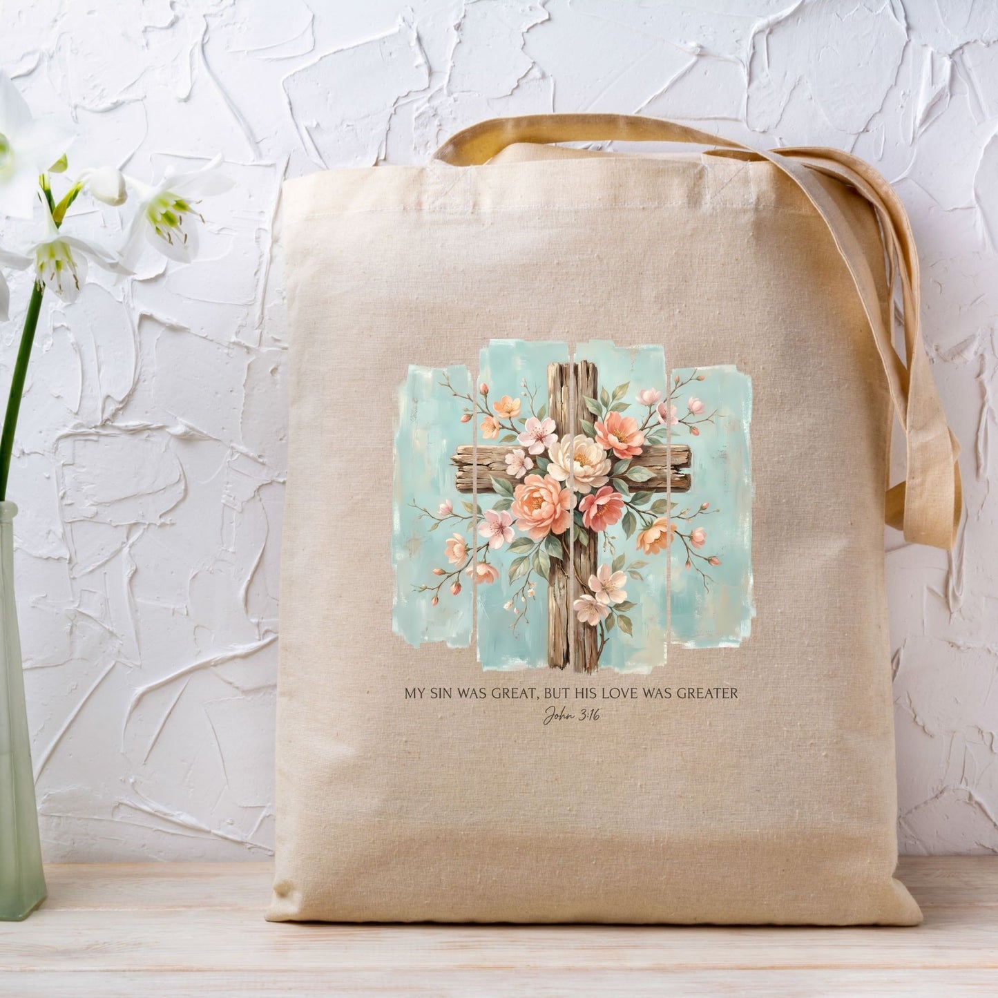 Floral Cross Christian DTF Transfer Ready to Press