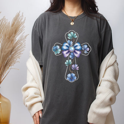 Floral Cross Christian Easter DTF Transfer