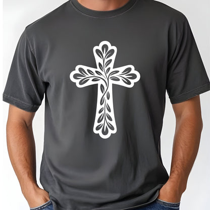 Floral Cross Comfort Colors T Shirt