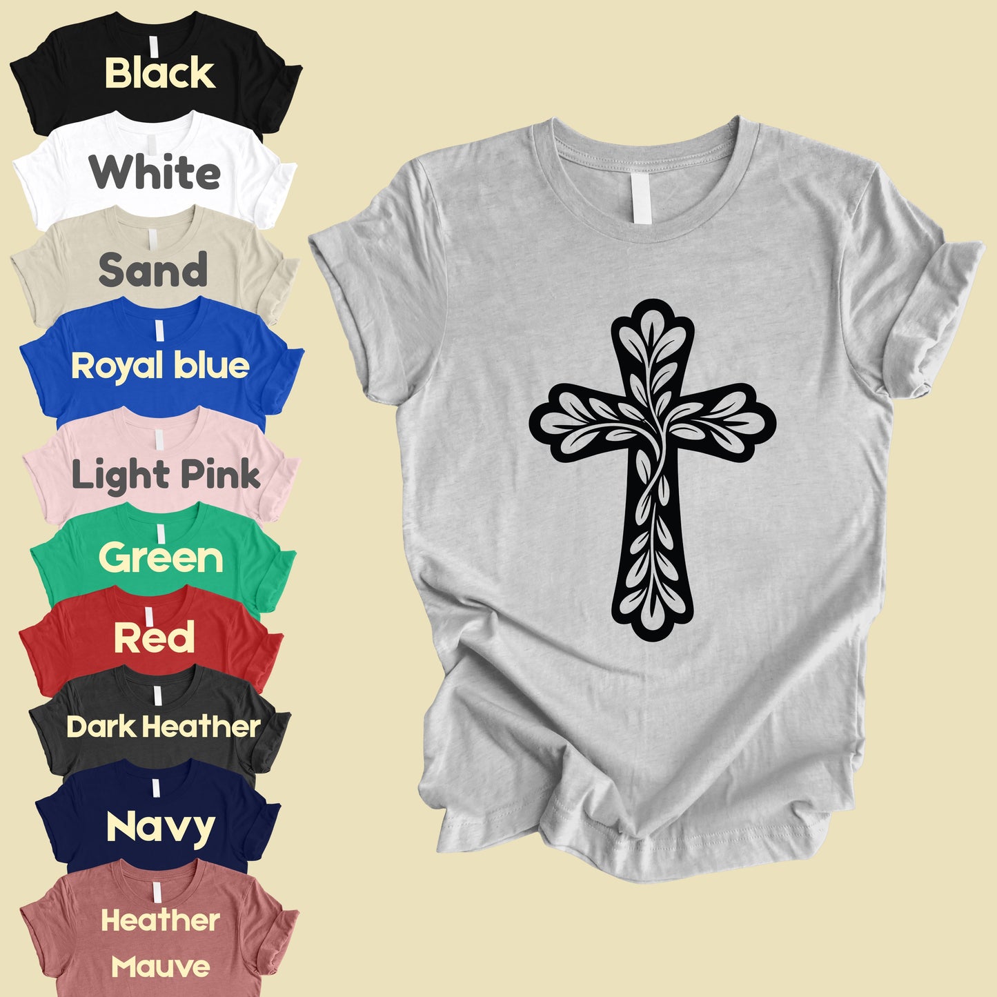Floral Cross Comfort Colors T Shirt
