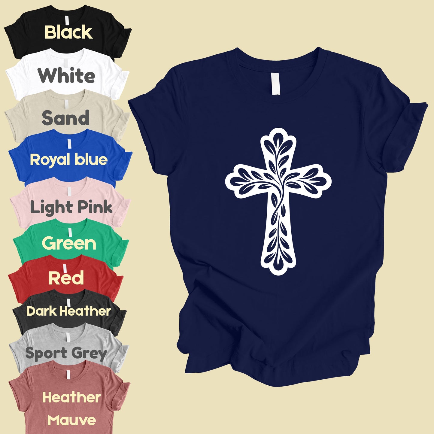 Floral Cross Comfort Colors T Shirt