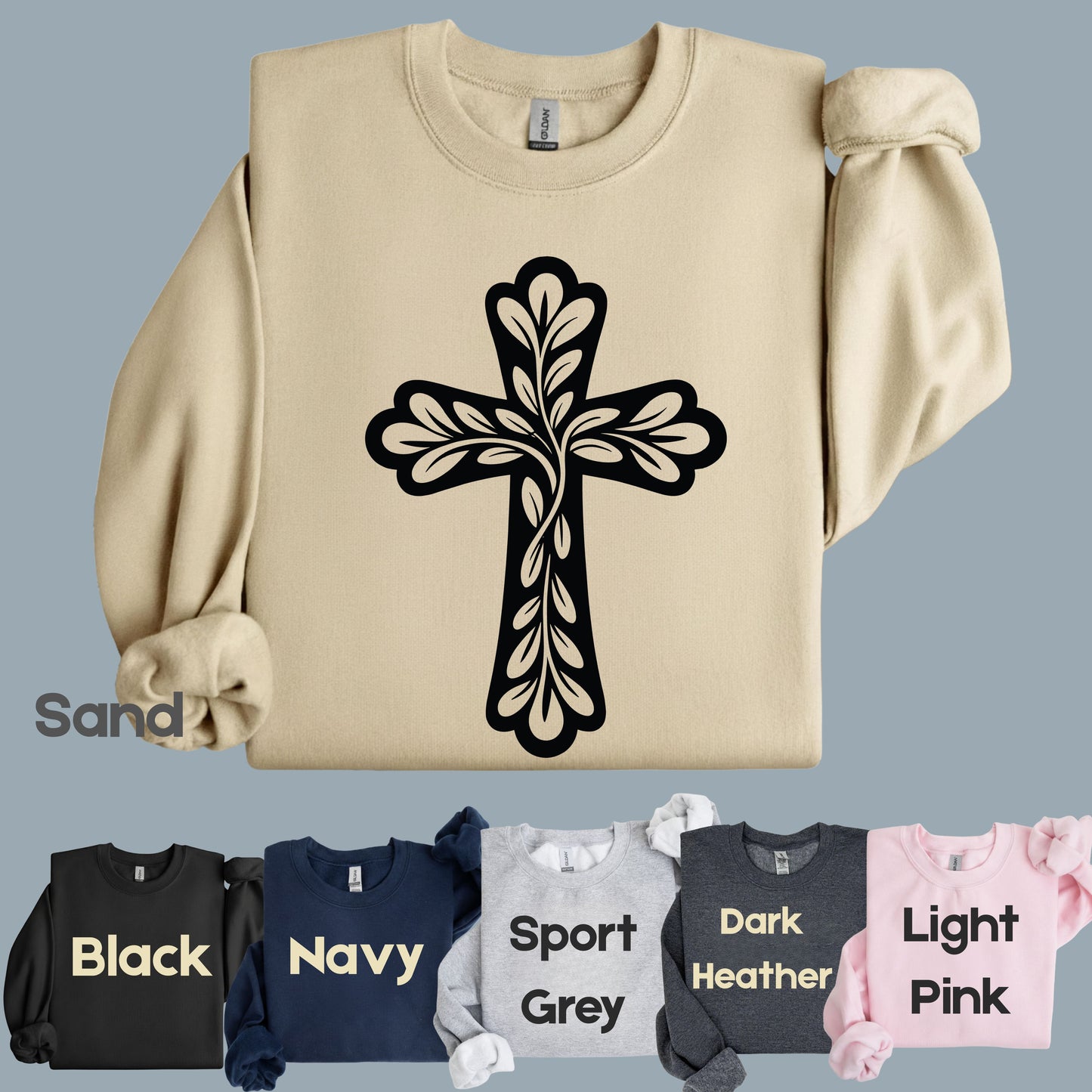 Floral Cross Comfort Colors T Shirt