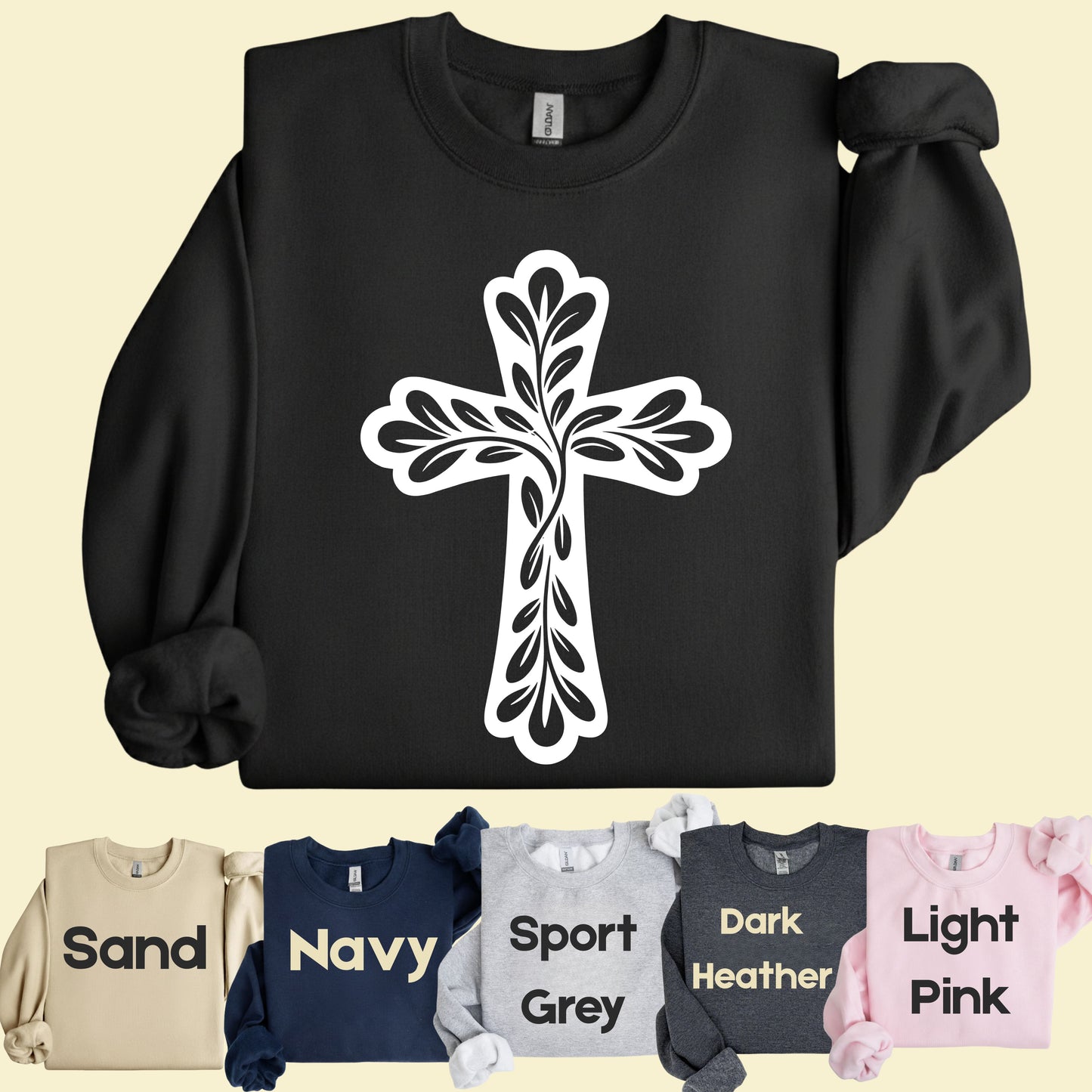 Floral Cross Comfort Colors T Shirt