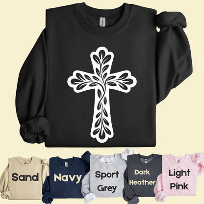 Floral Cross Comfort Colors T Shirt