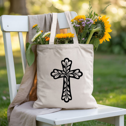 Floral Cross Comfort Colors T Shirt