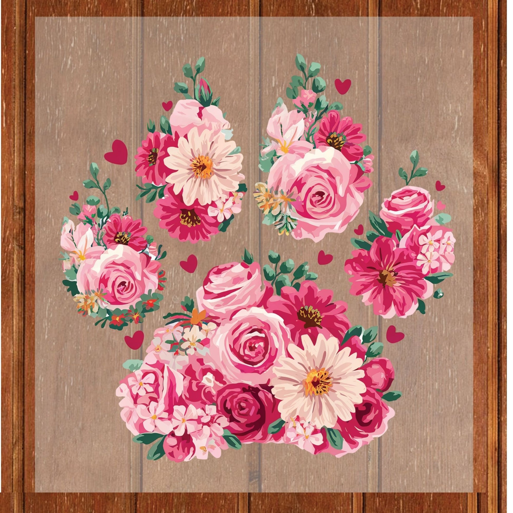 Floral Paw Dog Mom DTF Transfer ready to Press Mother's Day Funny Animal Heat Transfer for Shirts Pet Lover UV Sticker Prints