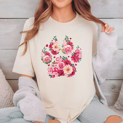Floral Paw Dog Mom DTF Transfer ready to Press