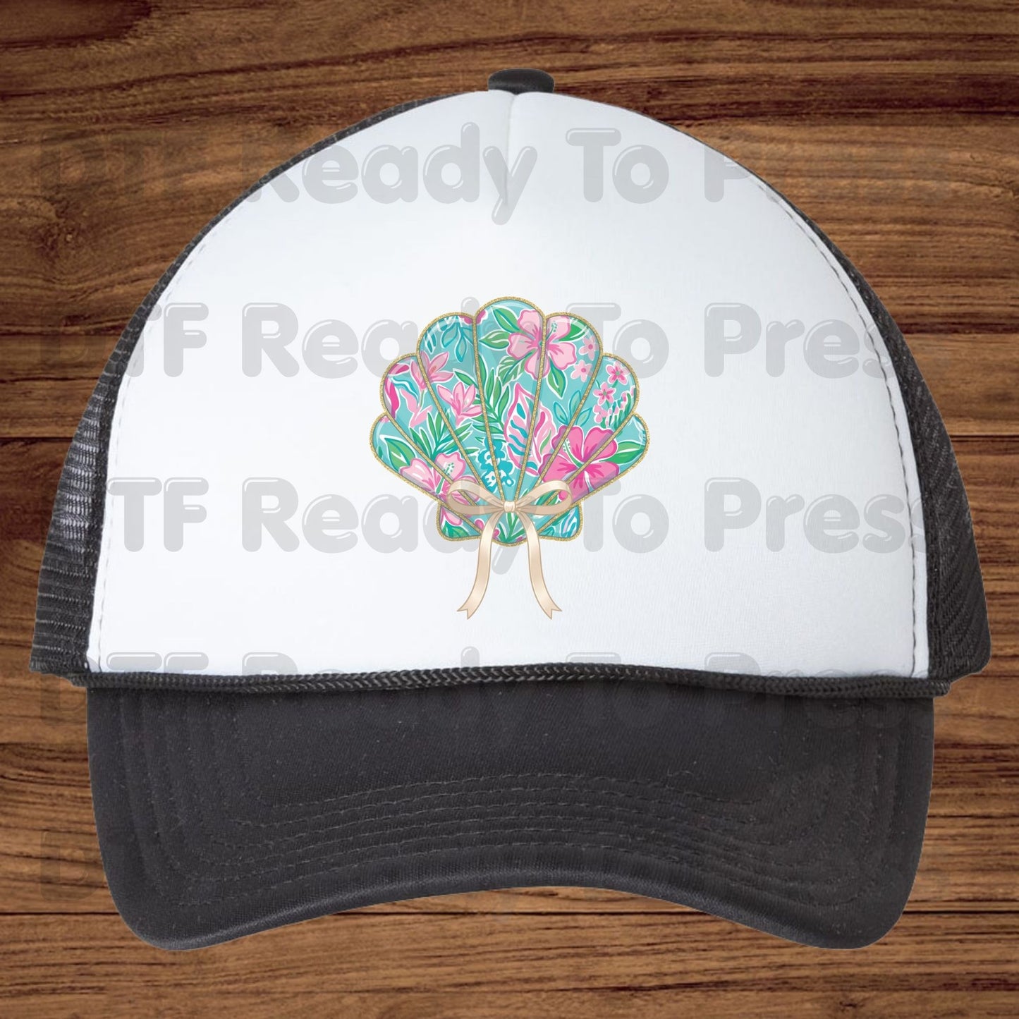 Floral Seashell Preppy Coquette Bow DTF Transfer Ready to Press Summer Beach Vacation Heat Transfer for Shirts Coastal UV Sticker Prints