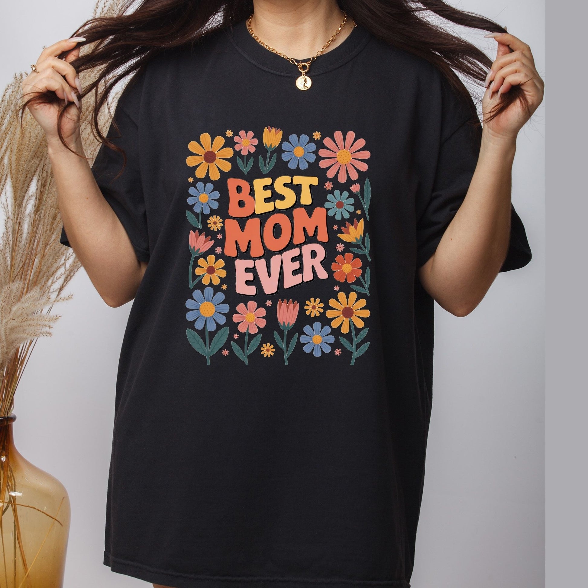 Flower Mom DTF Transfer ready to Press Best Mom Ever Mother’s Day Heat Transfer for Shirts Floral Mama UV Sticker Print
