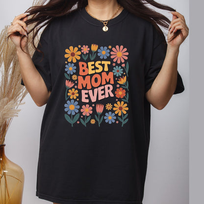 Flower Mom DTF Transfer ready to Press Best Mom Ever Mother’s Day Heat Transfer for Shirts Floral Mama UV Sticker Print