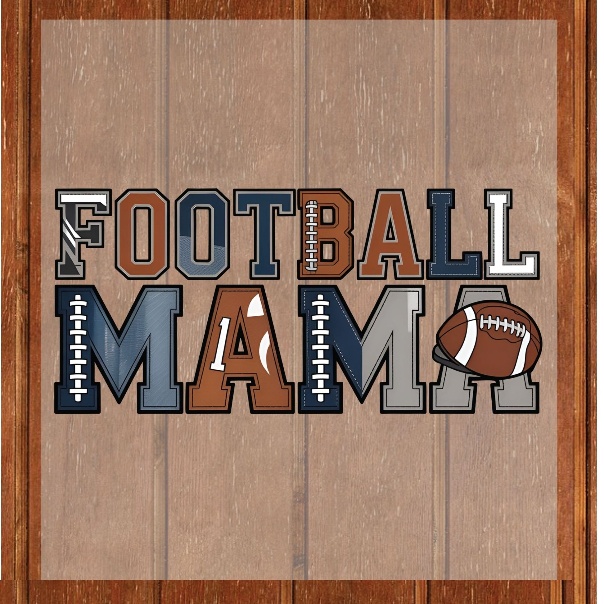 Football Mama DTF Transfer ready to Press Faux Yarn Latch Soccer Lover Heat Transfer for Shirts Sport Mama UV Sticker Prints