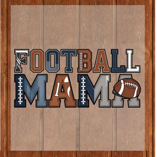 Football Mama DTF Transfer ready to Press Faux Yarn Latch Soccer Lover Heat Transfer for Shirts Sport Mama UV Sticker Prints