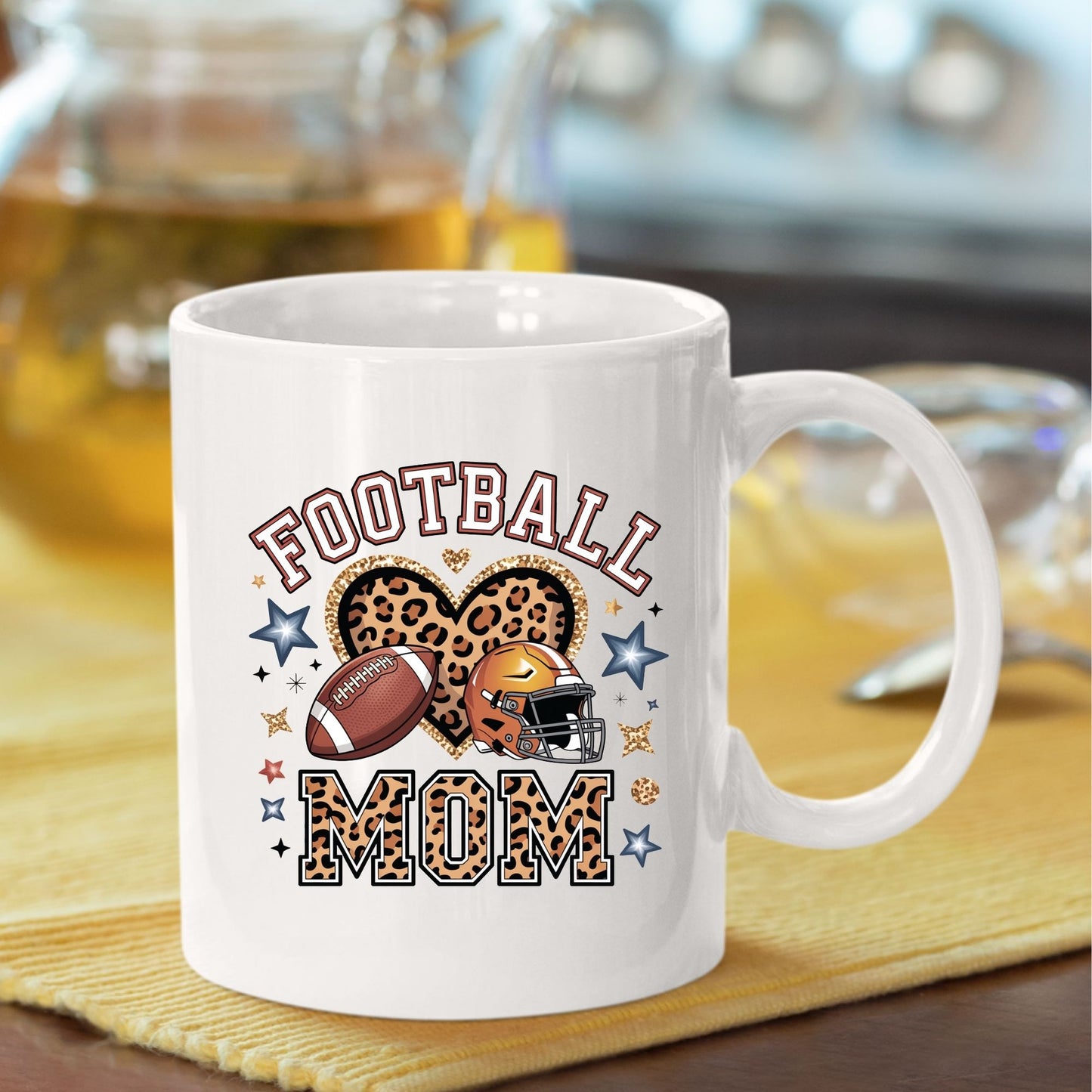 Football Mom Leopard Heart DTF Transfer ready to Press