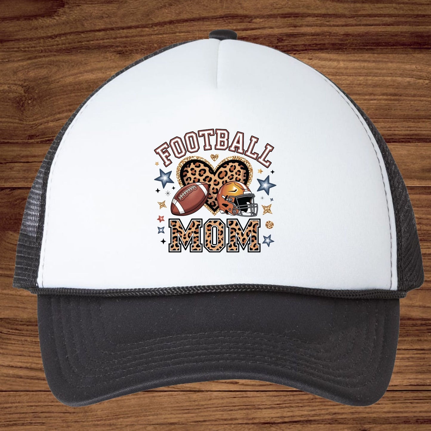 Football Mom Leopard Heart DTF Transfer ready to Press