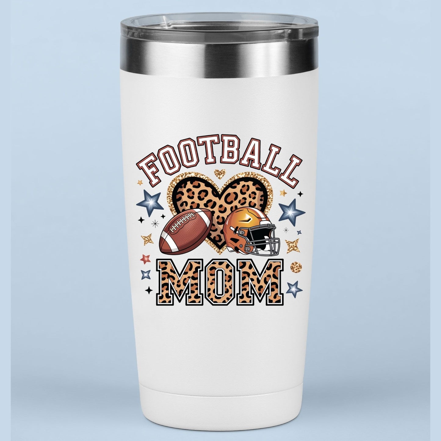 Football Mom Leopard Heart DTF Transfer ready to Press