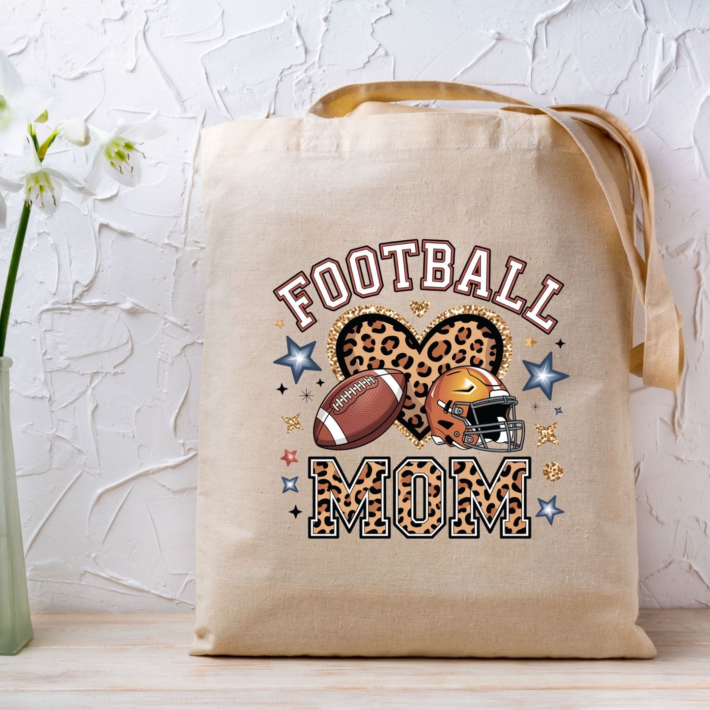 Football Mom Leopard Heart DTF Transfer ready to Press