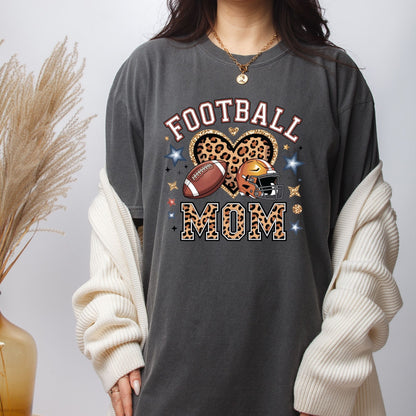 Football Mom Leopard Heart DTF Transfer ready to Press