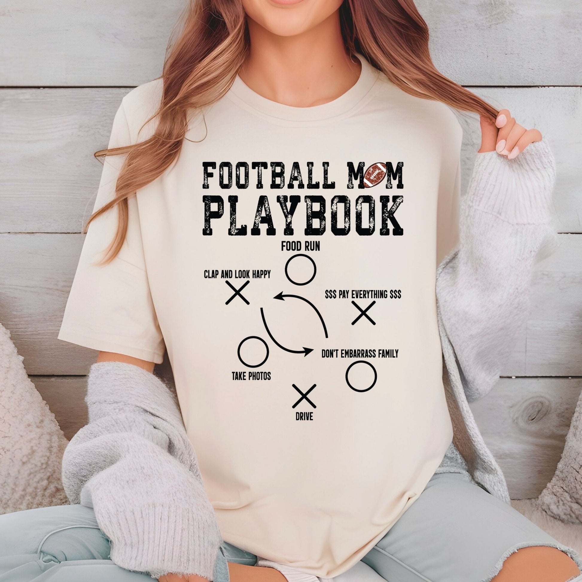 Football Mom Playbook DTF Transfer ready to Press Funny Soccer Lover Heat Transfer for Shirts Sport Mama UV Sticker Prints