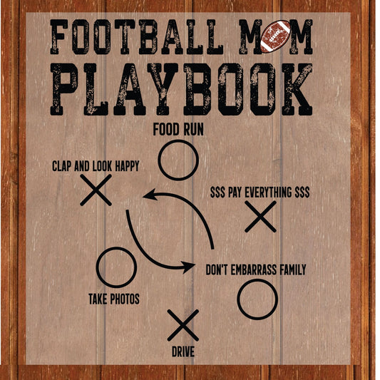 Football Mom Playbook DTF Transfer ready to Press Funny Soccer Lover Heat Transfer for Shirts Sport Mama UV Sticker Prints