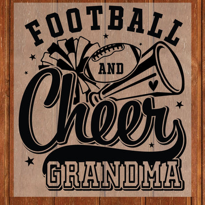 Football and Cheer Grandma DTF Transfer ready to Press Sports Heat Transfer for Shirts Soccer Nana UV Sticker Prints