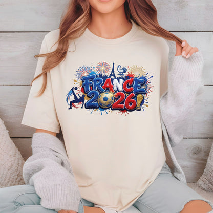 France World Cup 2026 DTF Transfer Ready to Press Eiffel Tower Fireworks Soccer Heat Transfer For Shirts Football Supporter UV Sticker Prints