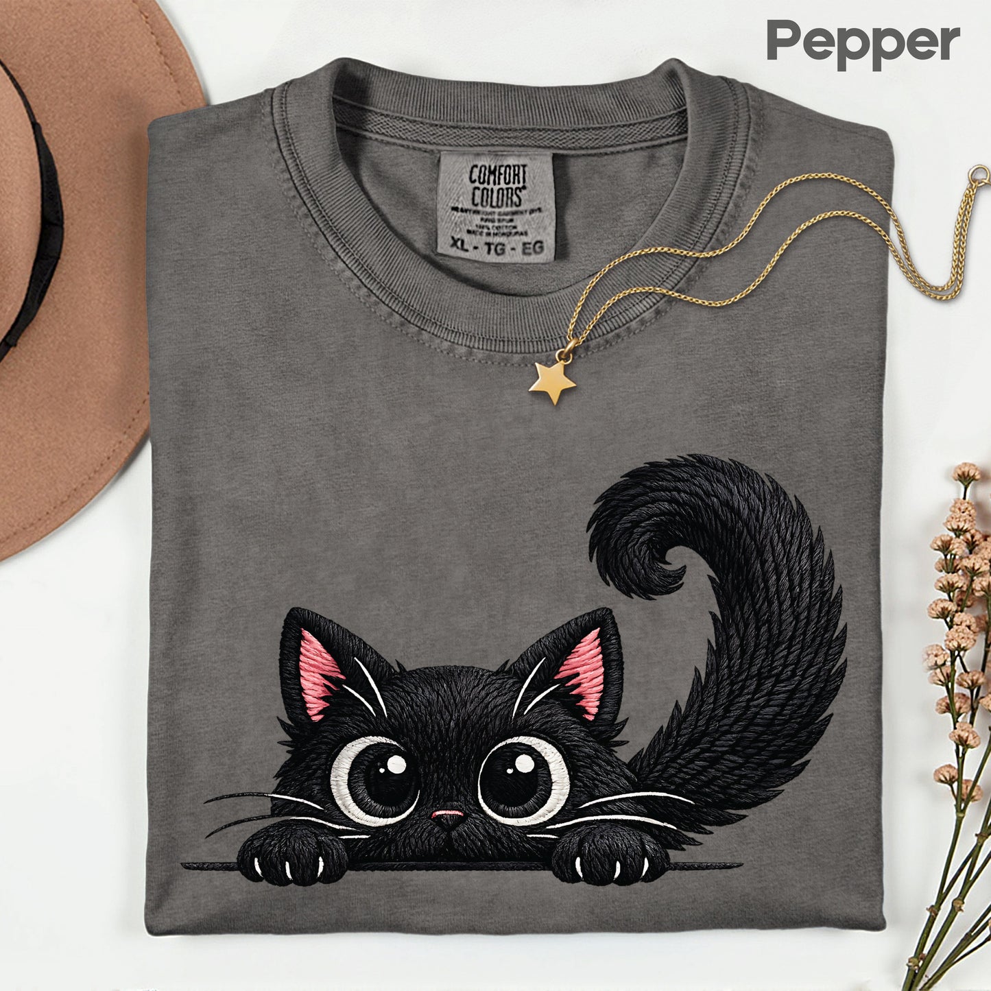 Funny Black Cat Comfort Colors T Shirt