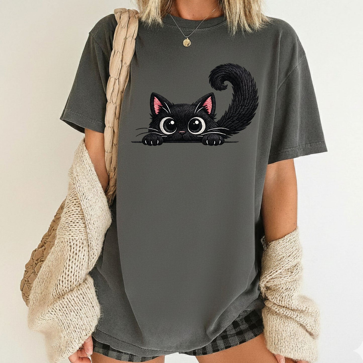 Funny Black Cat Comfort Colors T Shirt