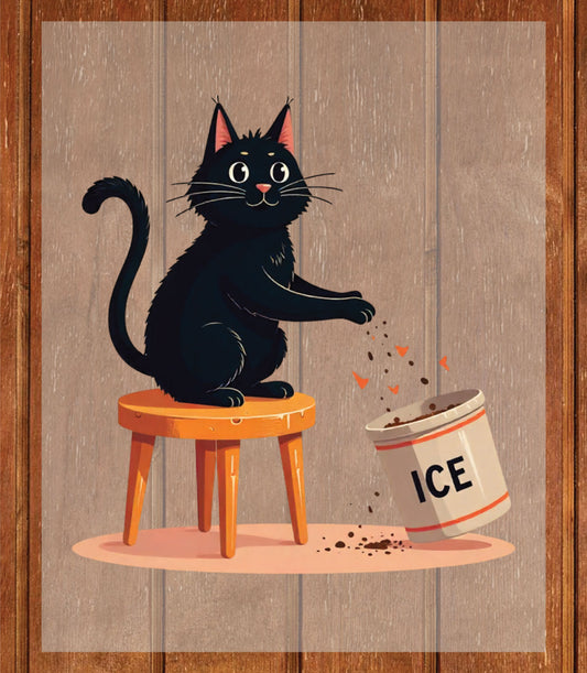 Funny Cat DTF Transfer Ready to Press, Meme Ice Cat Heat Transfer For Shirt, Animal Lover UV Sticker Prints