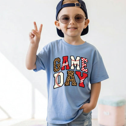 Game Day Youth Shirt Leopard Print Chenille Sweatshirt