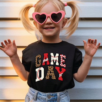 Game Day Youth Shirt Leopard Print Chenille Sweatshirt