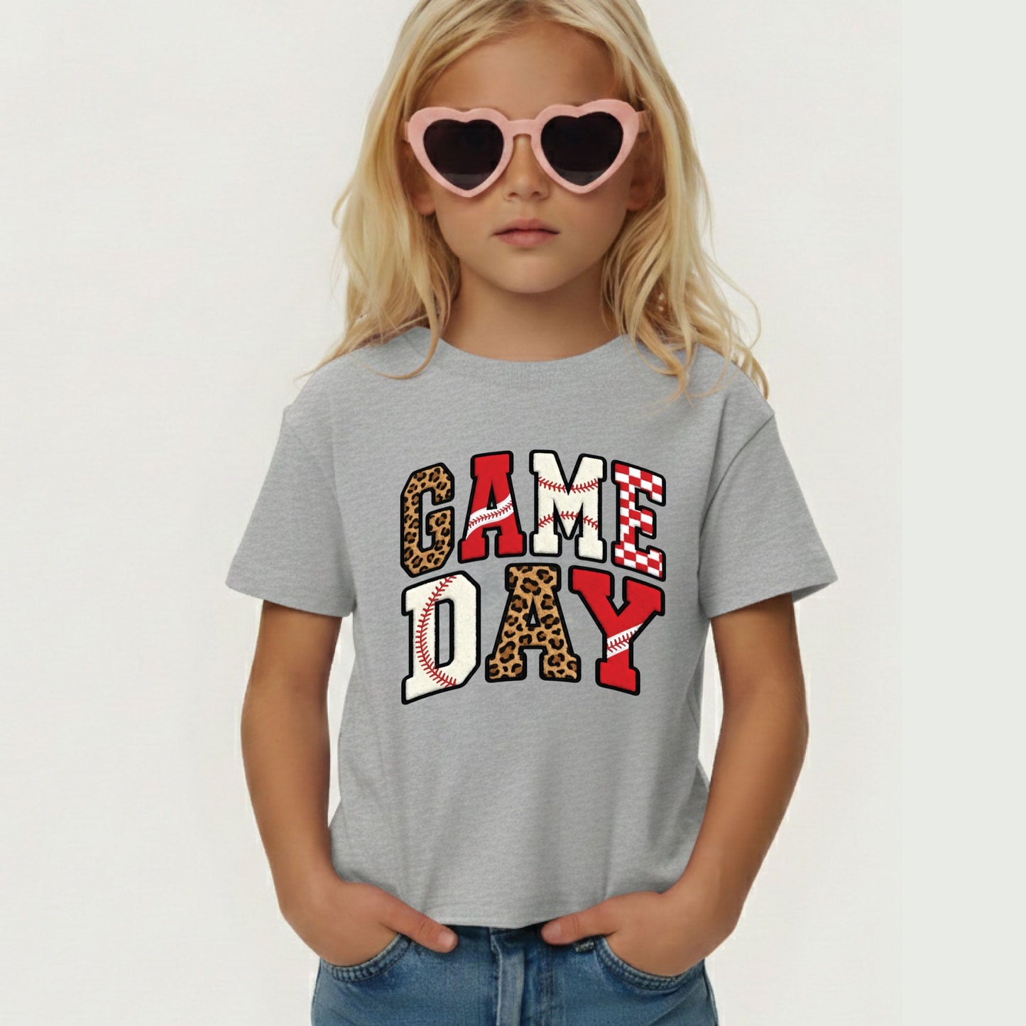 Game Day Youth Shirt Leopard Print Chenille Sweatshirt
