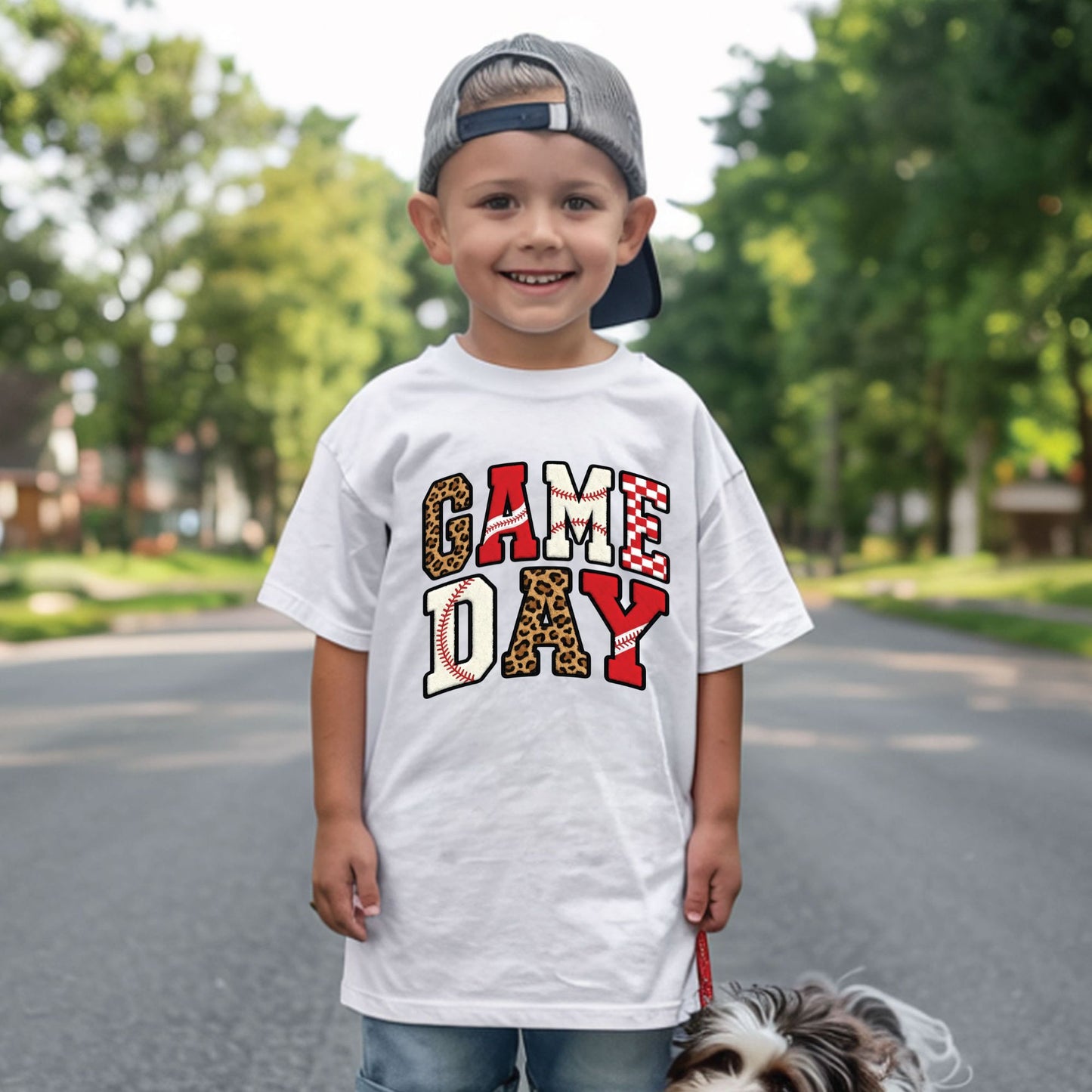Game Day Youth Shirt Leopard Print Chenille Sweatshirt