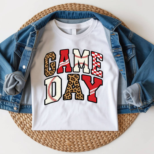 Game Day Youth Shirt Leopard Print Chenille Sweatshirt