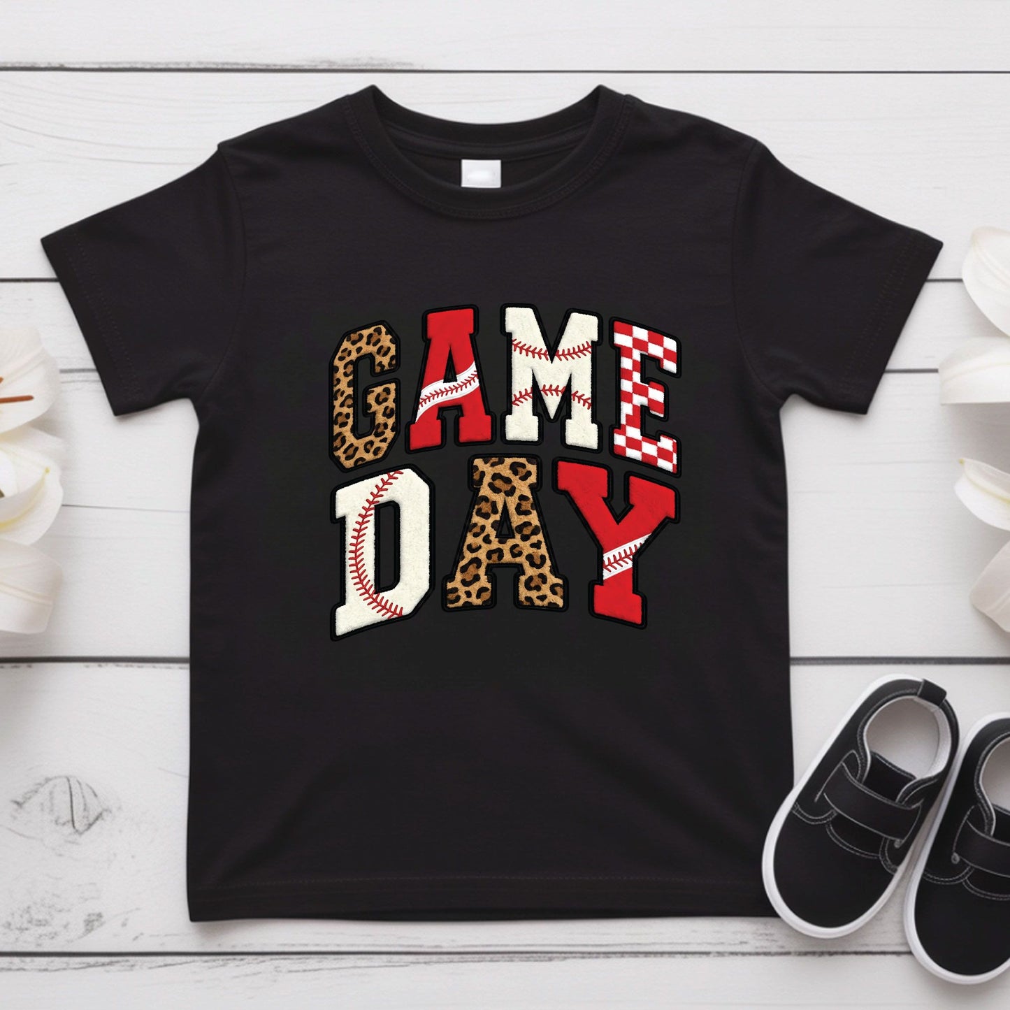 Game Day Youth Shirt Leopard Print Chenille Sweatshirt