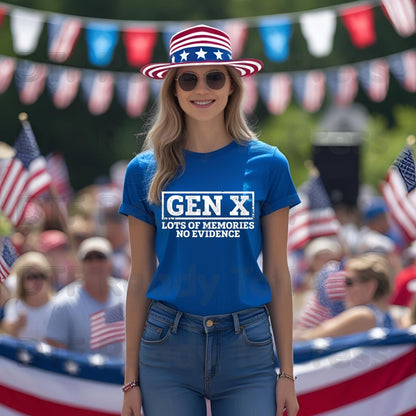 Gen X DTF Transfer Ready to Press Lots of Memories No Evidence Retro Distressed Heat Transfer For Shirts Funny Generation X UV Sticker Prints