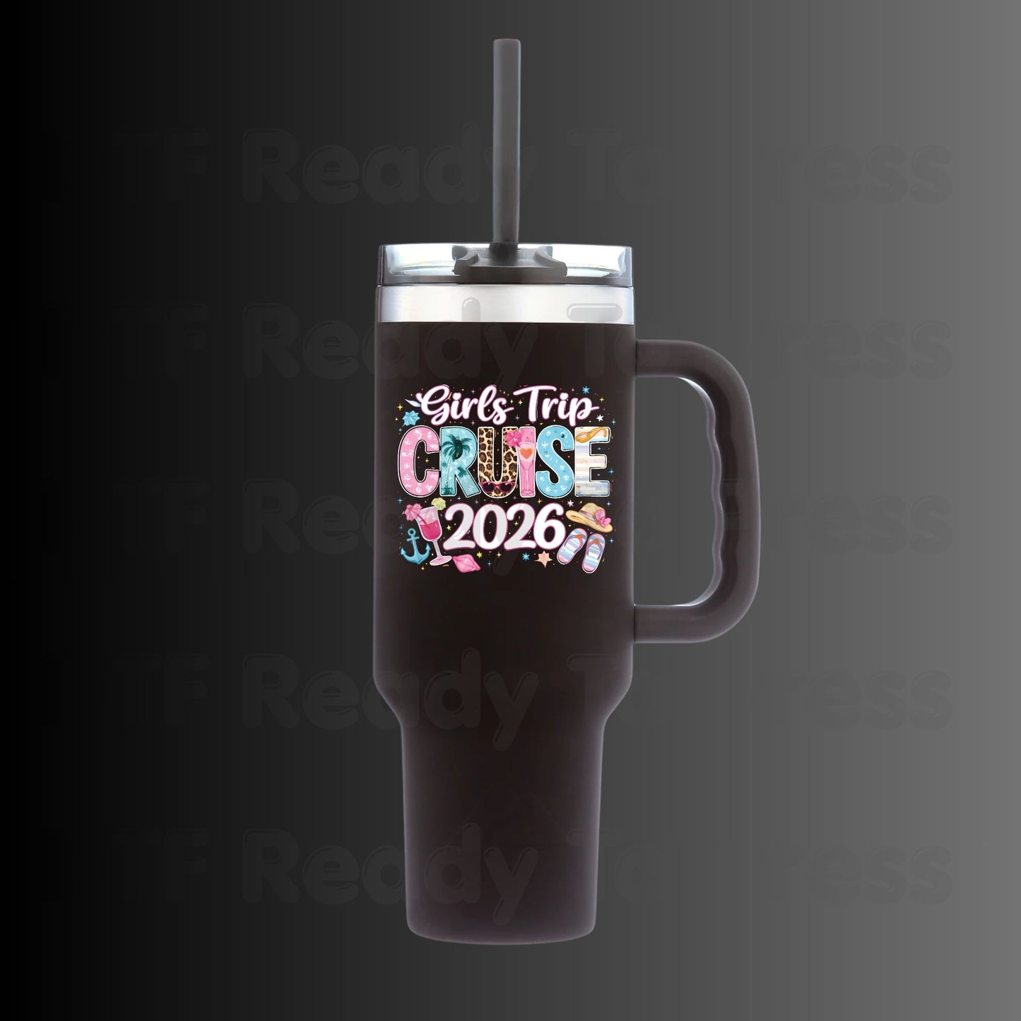 Girls Trip Cruise 2026 DTF Transfer Ready to Press Summer Vacation Cocktail Heat Transfer for Shirts Weekend Getaway UV Sticker Prints