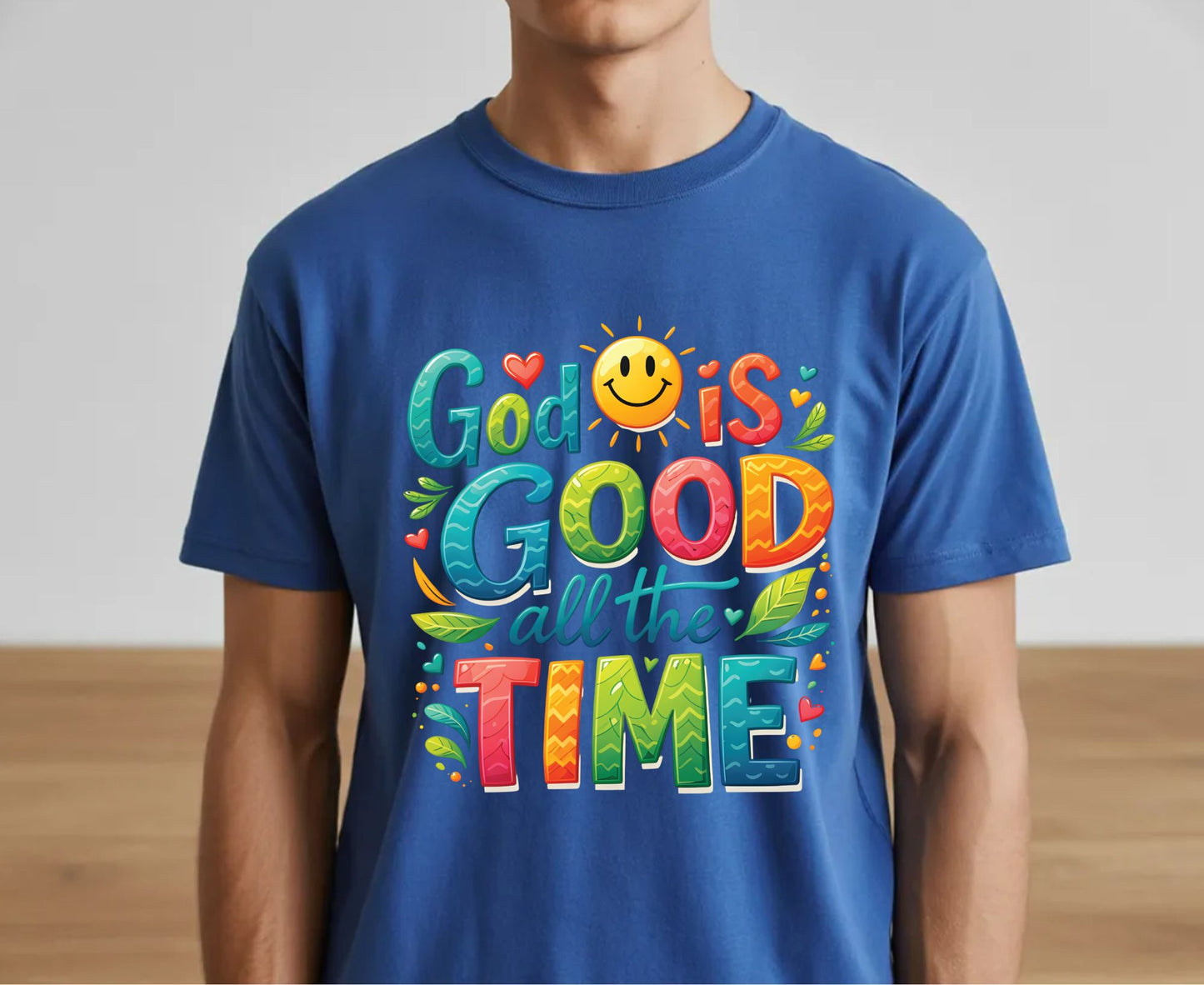 God Is Good All The Time T Shirt Colorful Christian Tee Religious Faith Shirt Positive Sun Top Adult Youth Toddler Baby Church Outfit