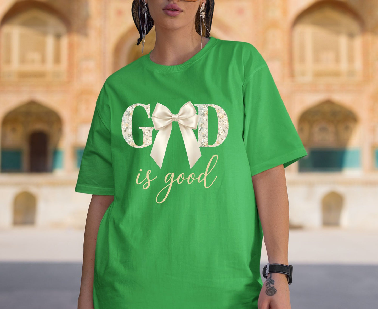 God Is Good T Shirt Christian Coquette Tee Floral Bow Faith Shirt Adult Youth Toddler Baby Religious Gift Aesthetic Christian Women Shirt