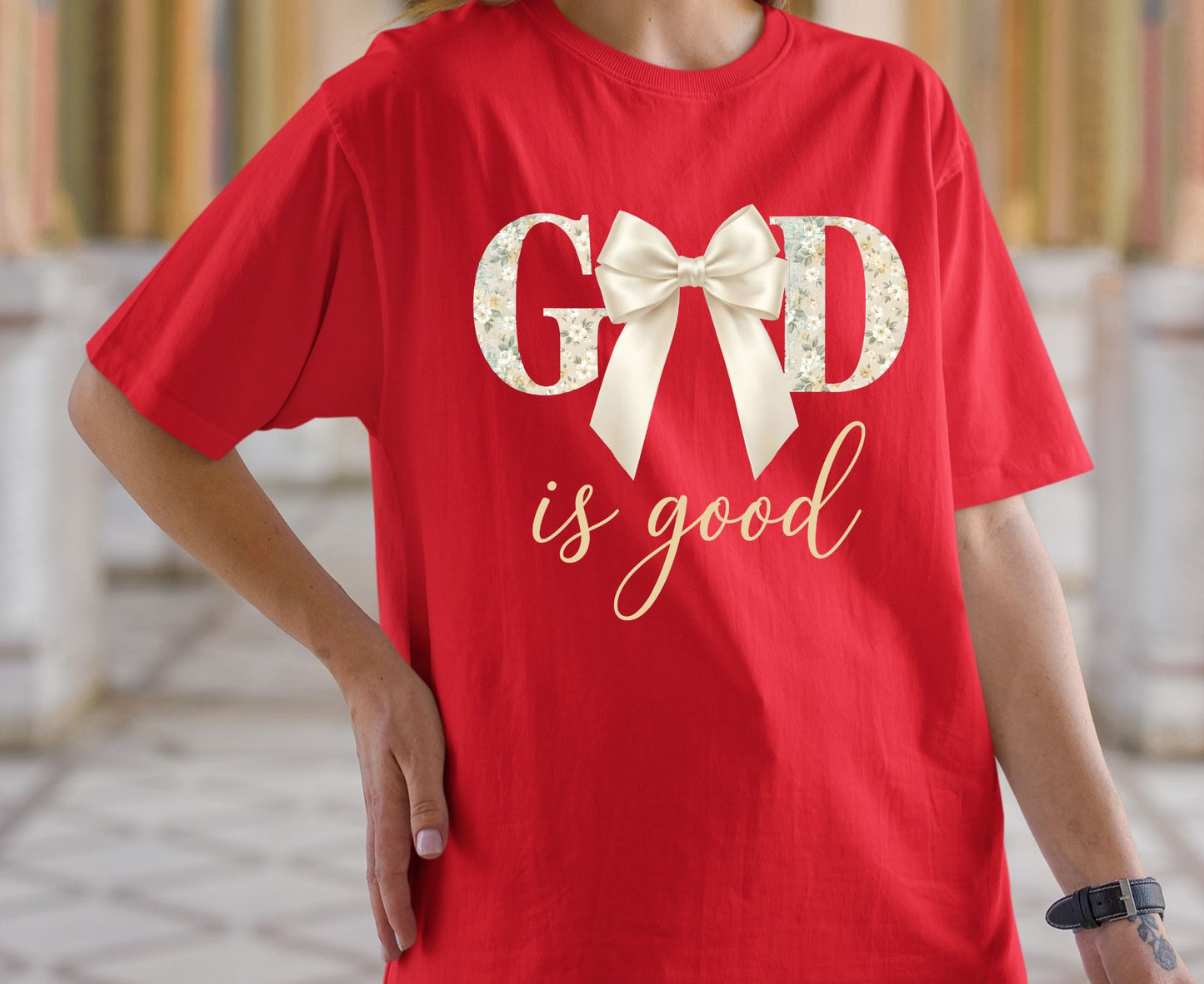 God Is Good T Shirt Christian Coquette Tee Floral Bow Faith Shirt Adult Youth Toddler Baby Religious Gift Aesthetic Christian Women Shirt