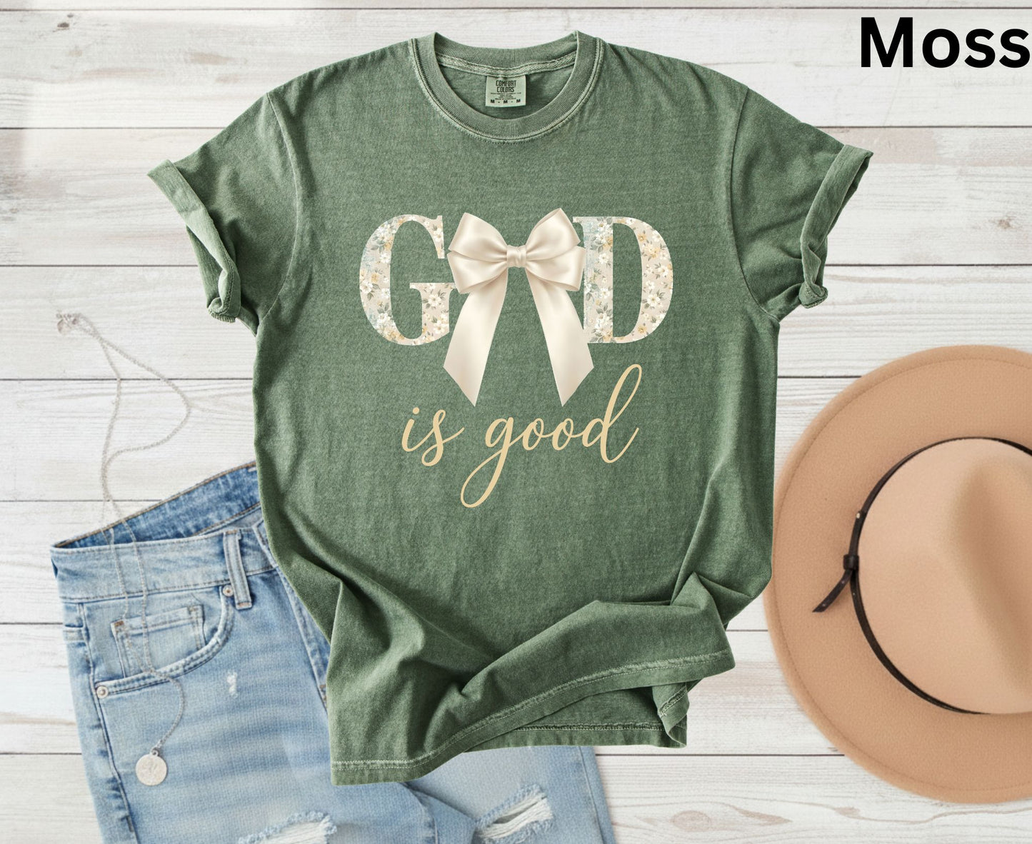 God Is Good T Shirt Christian Coquette Tee Floral Bow Faith Shirt Adult Youth Toddler Baby Religious Gift Aesthetic Christian Women Shirt