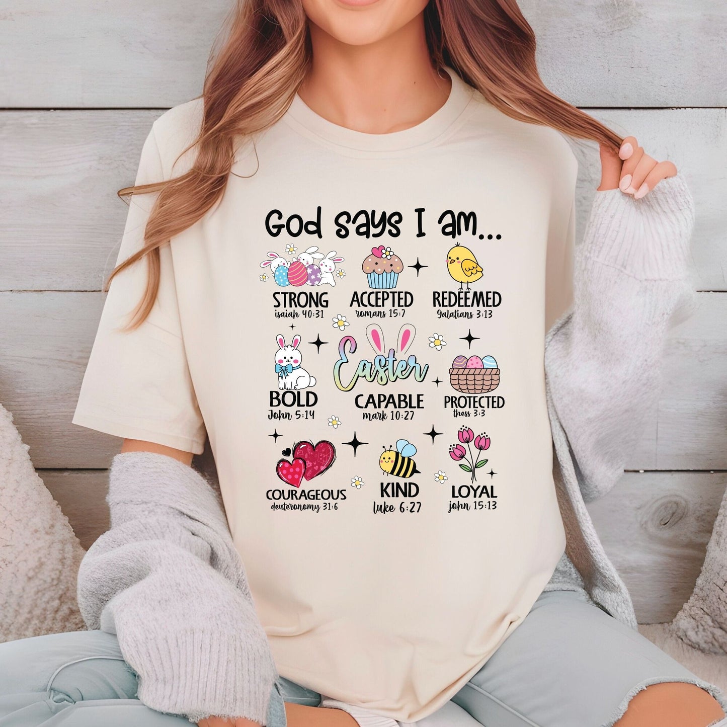 God Says I Am Christian Easter DTF Transfer ready to Press Easter Day Heat Transfer for Shirts Bible Verse UV Sticker Prints