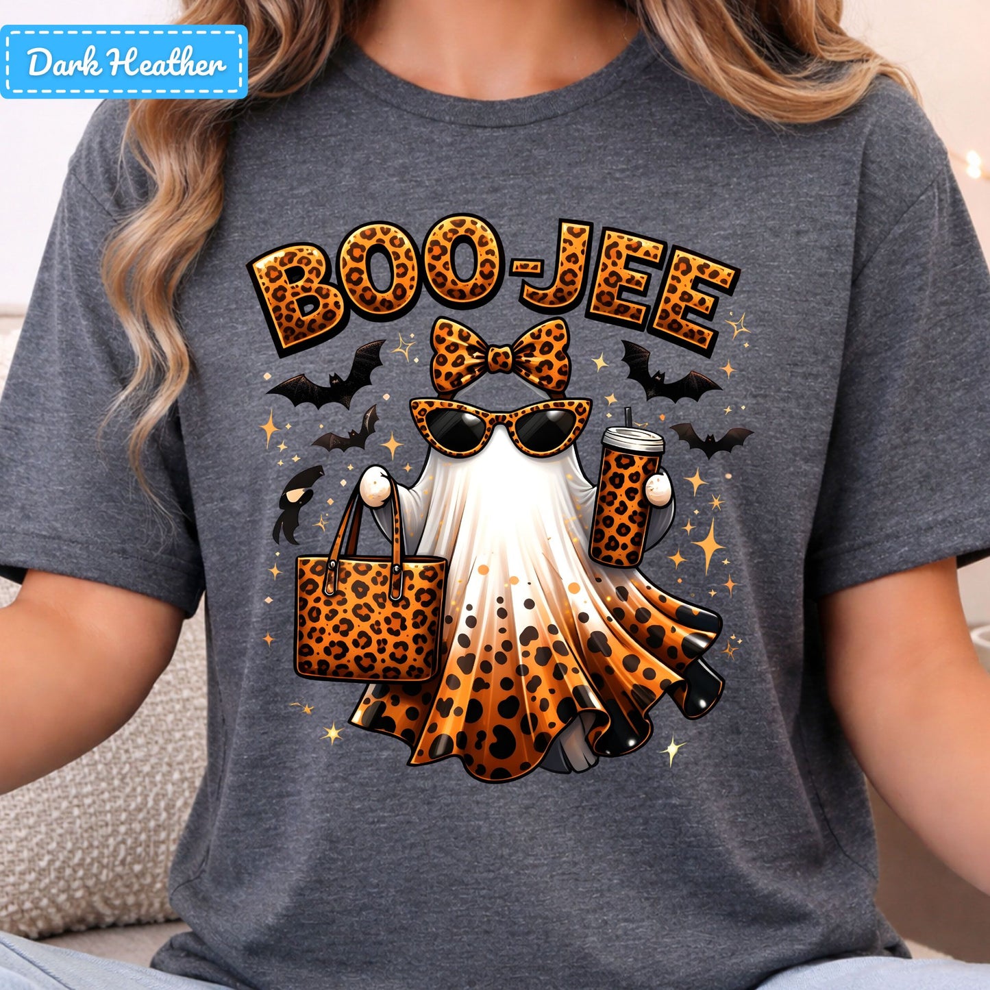 Halloween Boojee Ghost T-Shirt, Leopard Print Sweatshirt, Fall Halloween Tee
