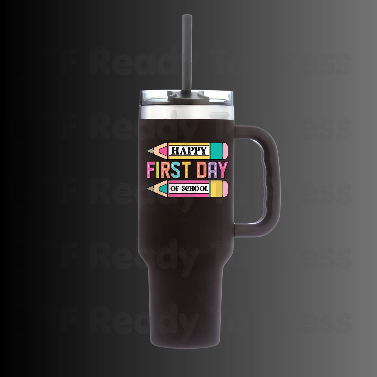 Happy First Day of School DTF Transfer Ready to Press Retro Pencil Teacher Student Back to School Heat Transfer for Shirts UV Sticker Prints