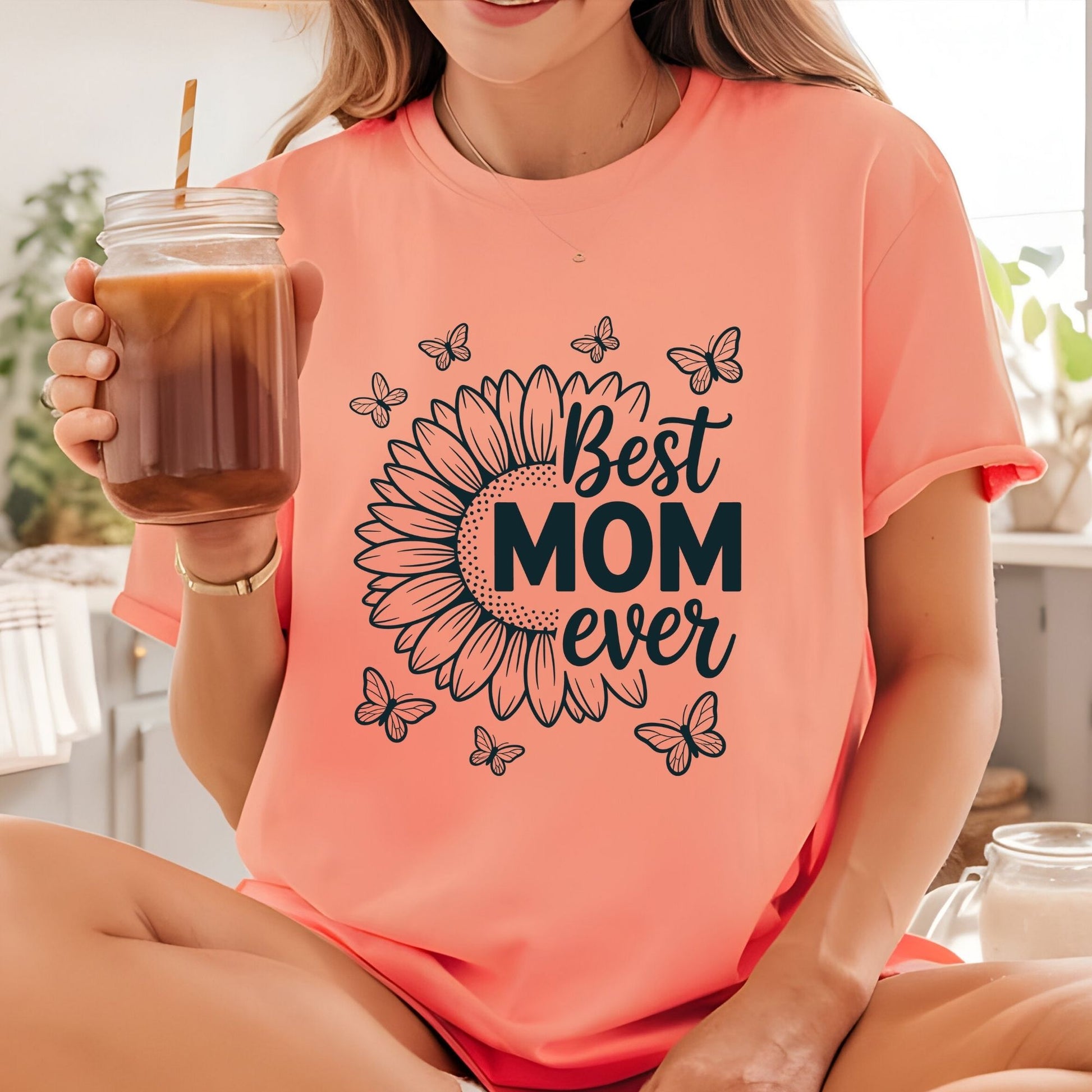 Happy Mothers Day DTF Transfer ready to Press Best Mom Ever Heat Transfer for Shirts Sunflower Mom UV Sticker Print Mommy Iron on Transfer