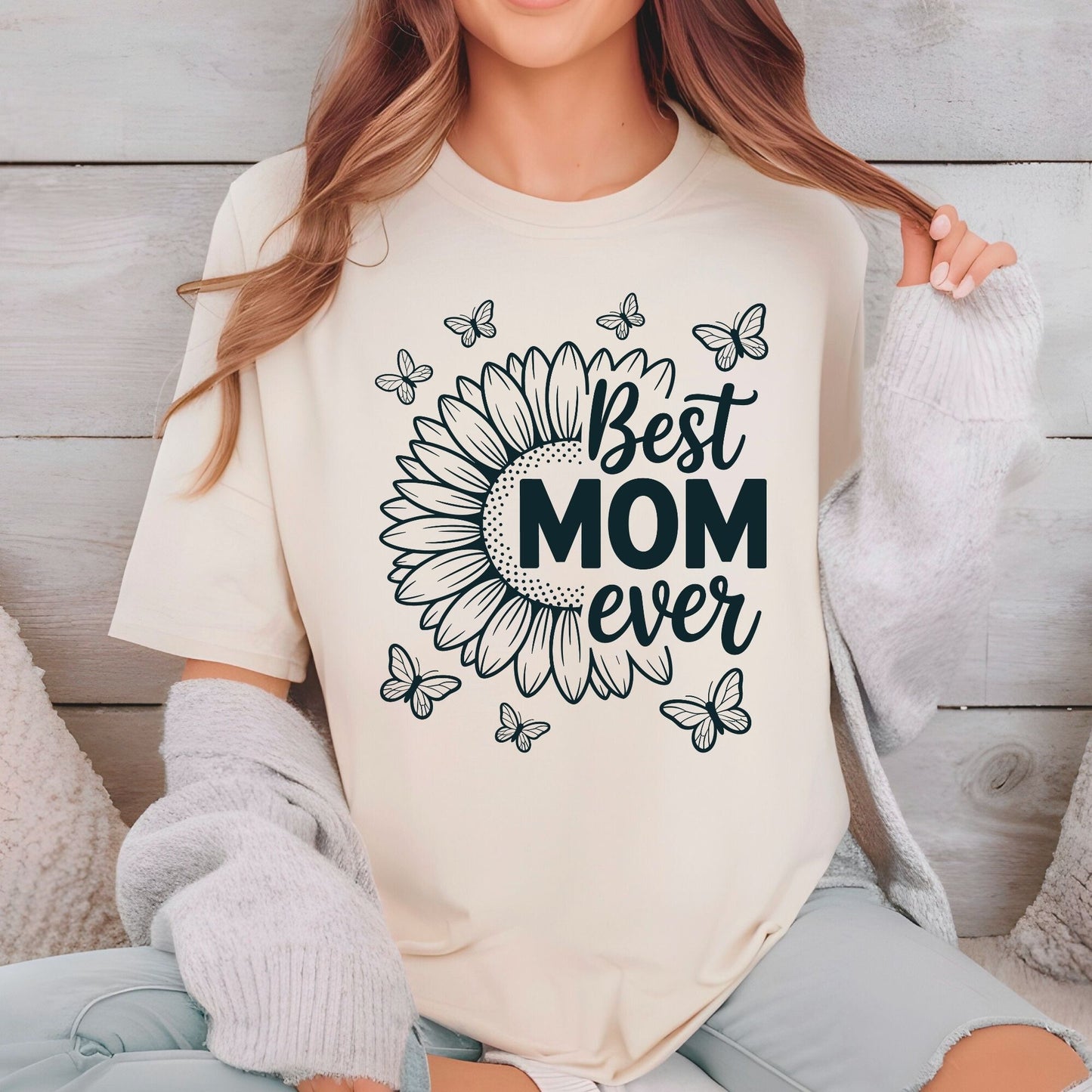 Happy Mothers Day DTF Transfer ready to Press Best Mom Ever Heat Transfer for Shirts Sunflower Mom UV Sticker Print Mommy Iron on Transfer