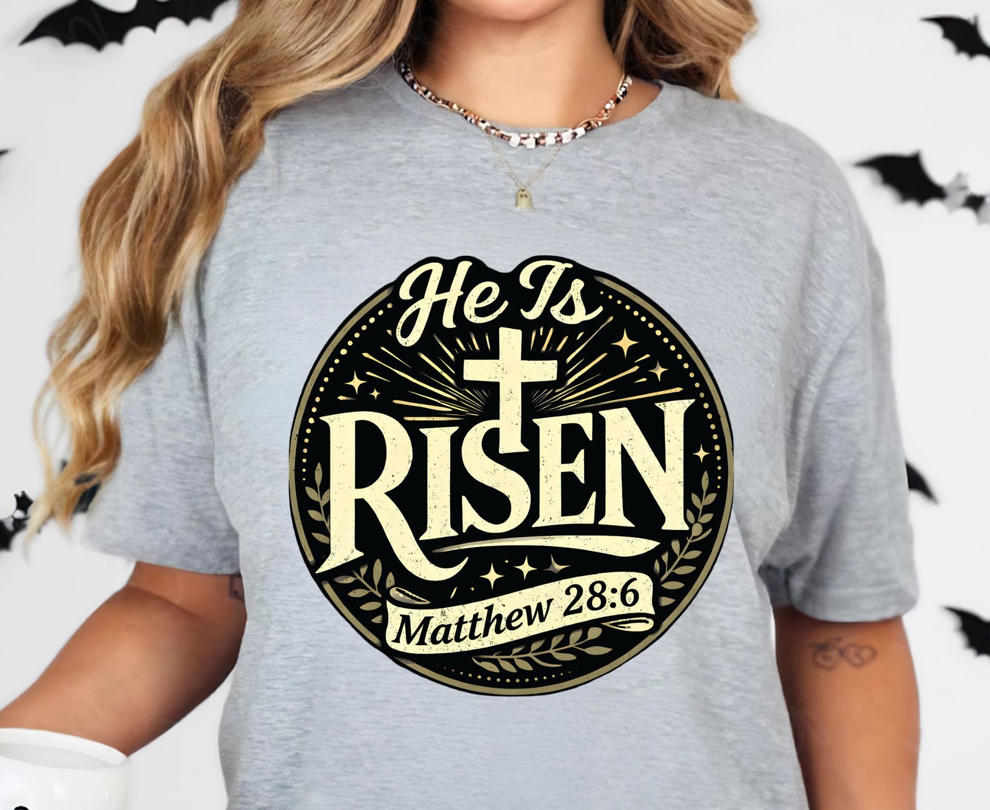 He Is Risen T Shirt Matthew 28:6 Christian Easter Shirt Religious Jesus Tee Faith Gift Sunday School Outfit Adult Youth Toddler Baby Shirt
