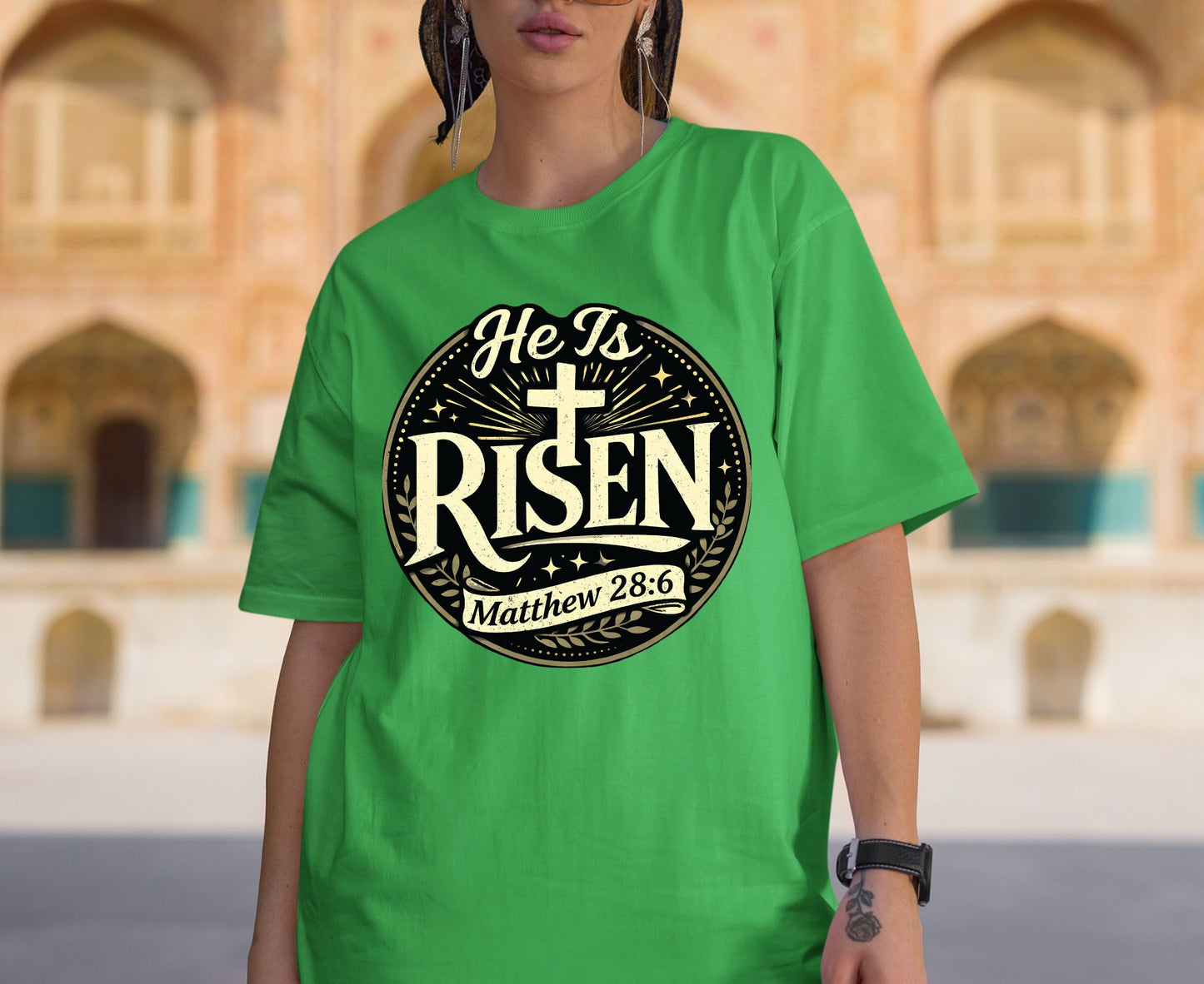 He Is Risen T Shirt Matthew 28:6 Christian Easter Shirt Religious Jesus Tee Faith Gift Sunday School Outfit Adult Youth Toddler Baby Shirt